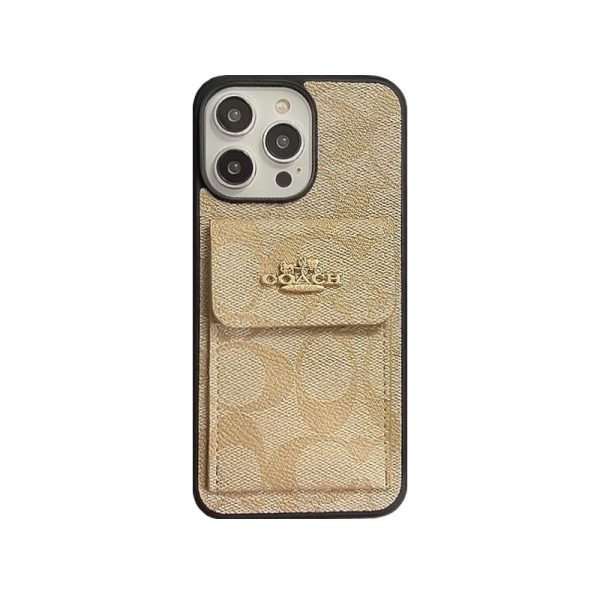 Coach iPhone Case With Card Holder Wallet Light Brown  -SZK240425 - 图片 7