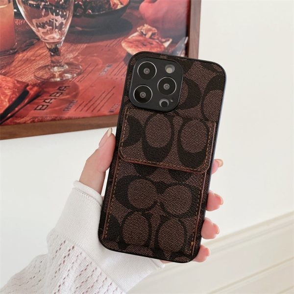 Coach iPhone Case With  Wallet Dark Brown-HP240513 - 图片 2