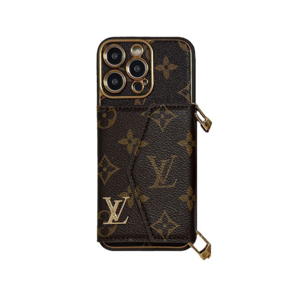 Advanced leather iPhone Case With Wallet And Strap Brown - 图片 6