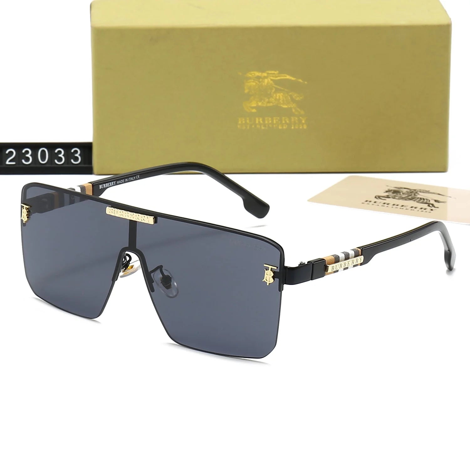 One-Piece Checkered HD Sunglasses 23033 - 图片 3