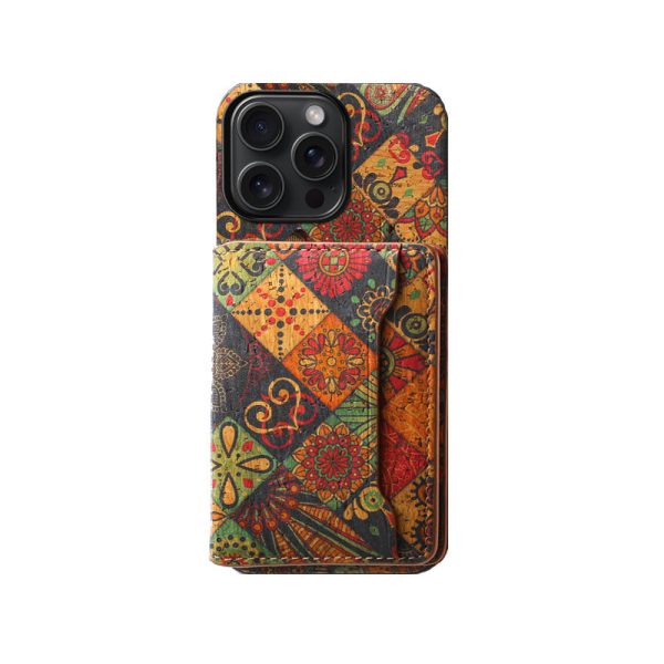 Vintage  Floral seasons Leather Wallet Case  – Boho Chic Protection for iPhone Case - 图片 4