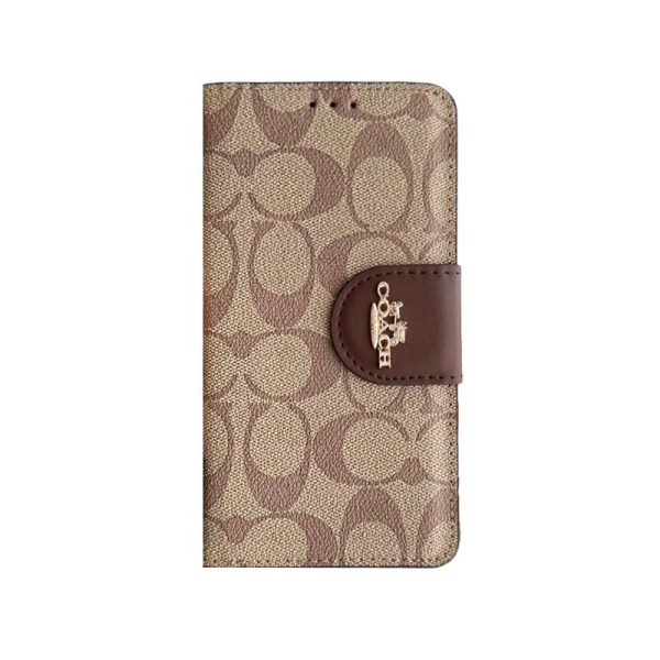 Coach iPhone Case  Leather Flip Case with Card Holder Brown-PTK241622 - 图片 8