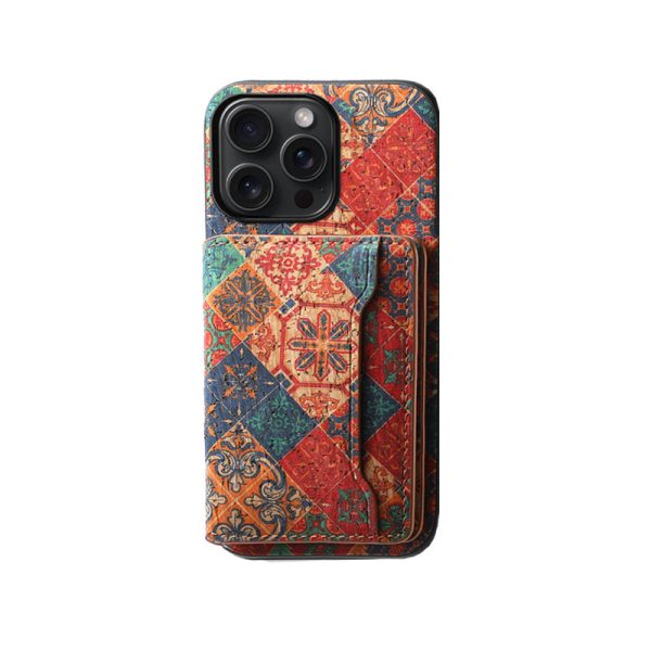 Vintage  Floral seasons Leather Wallet Case  – Boho Chic Protection for iPhone Case - 图片 5