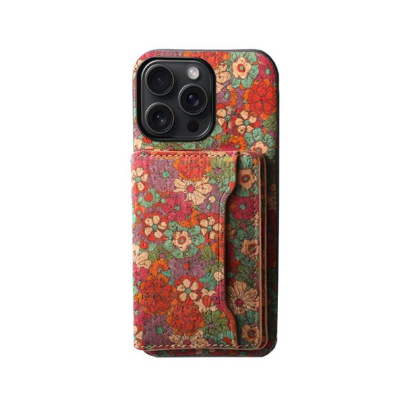 Vintage  Floral seasons Leather Wallet Case  – Boho Chic Protection for iPhone Case - 图片 3