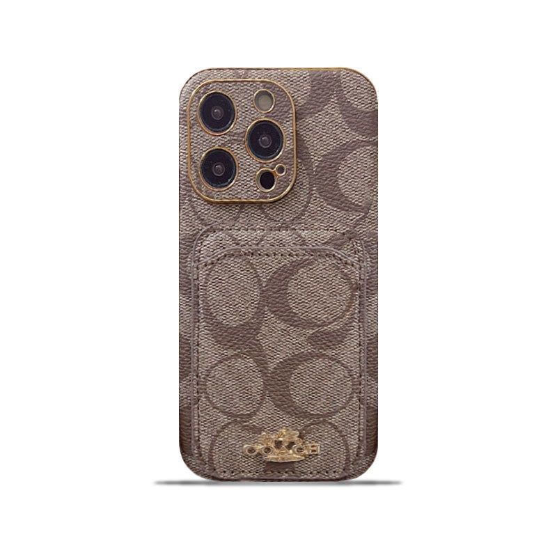 Coach iPhone Case With Card Holder Coffee -KB241651