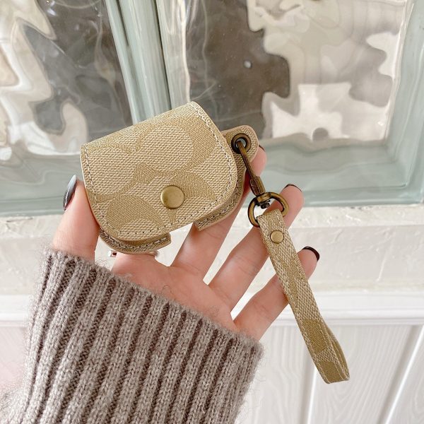 Leather Coach AirPods Case White-CC231215 - 图片 2