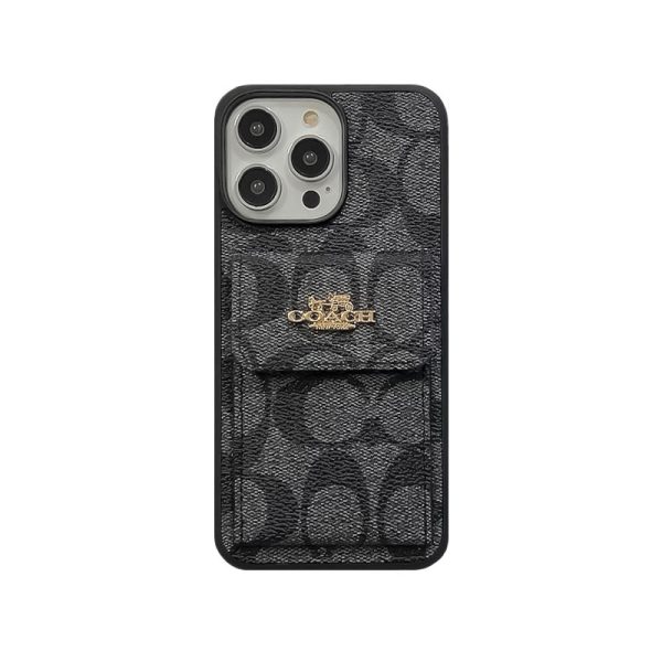 Coach iPhone Case With Card Holder Wallet Coffee  -SZK240425 - 图片 10