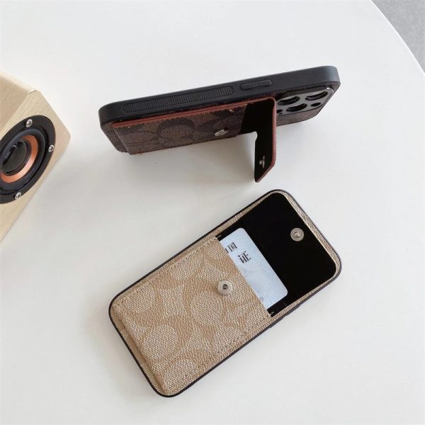 Coach iPhone Case With  Wallet Coffee-HP240513 - 图片 5