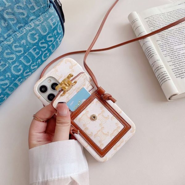 White Celine iPhone Case With Card Holder -LH240109 - 图片 7