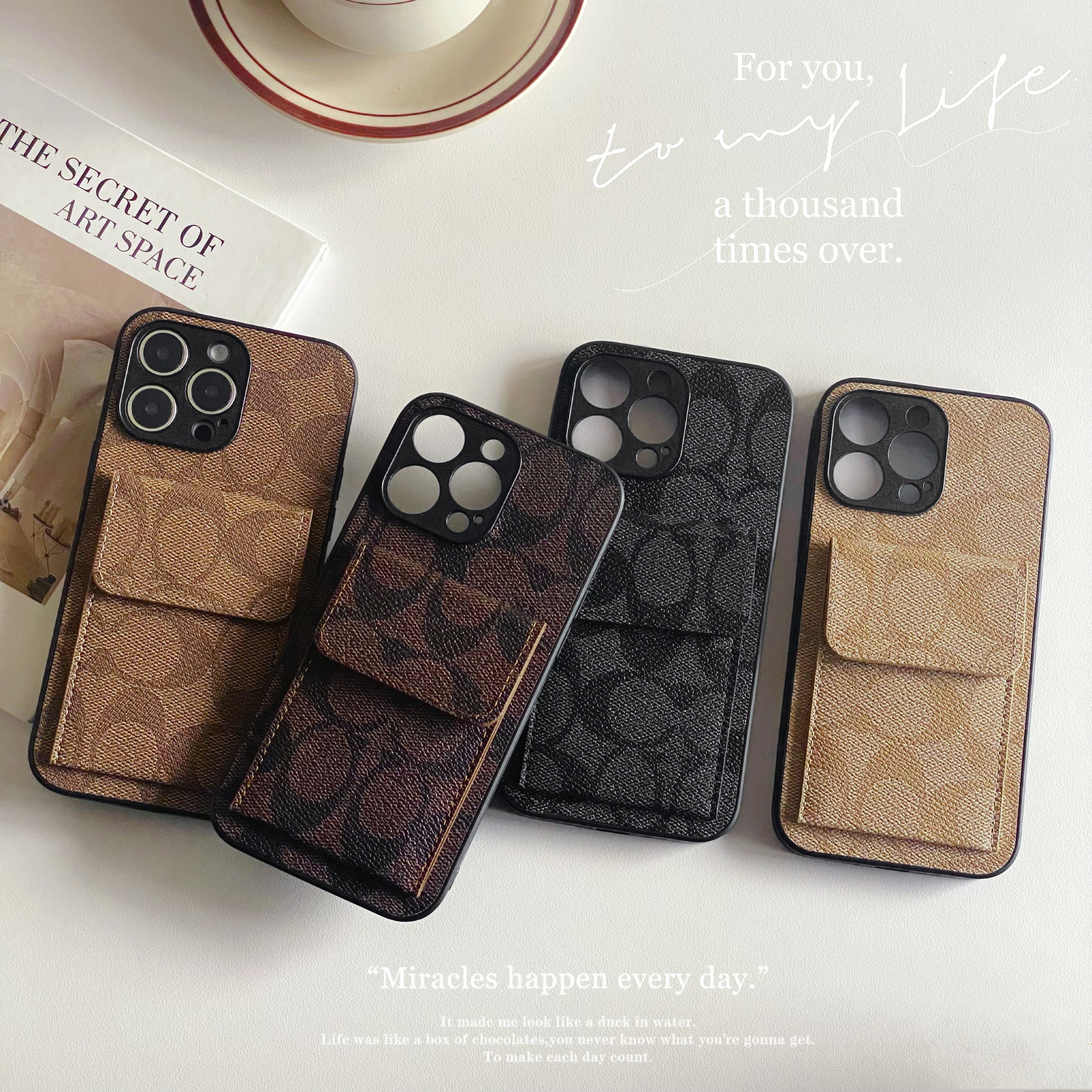 Coach iPhone Case With  Wallet Black-HP240513 - 图片 4