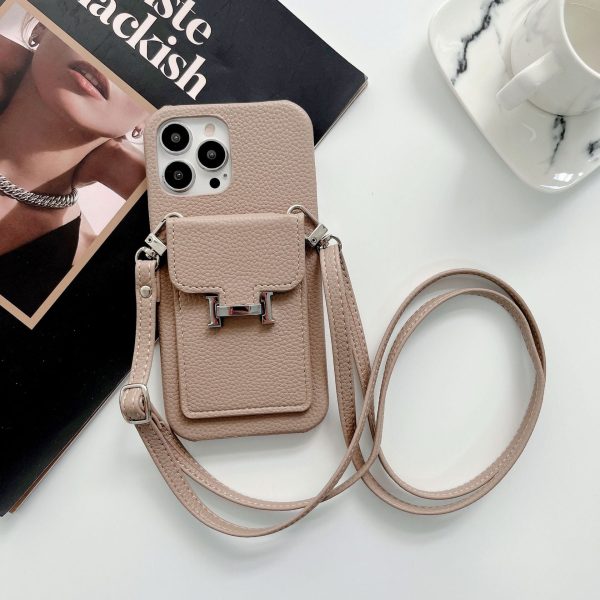 H Card Holder Leather Chain iPhone Case - 图片 16
