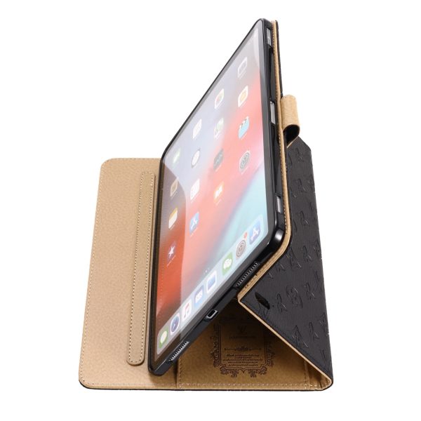 3D Embossed Canvas Monogram Holster Apple iPad Flip Cover With Stand Function - 图片 10
