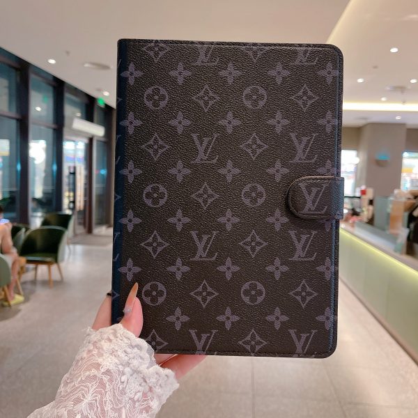 Elegant Monogram Canvas Flip Cover Apple iPad Protective Leather Case - 图片 19
