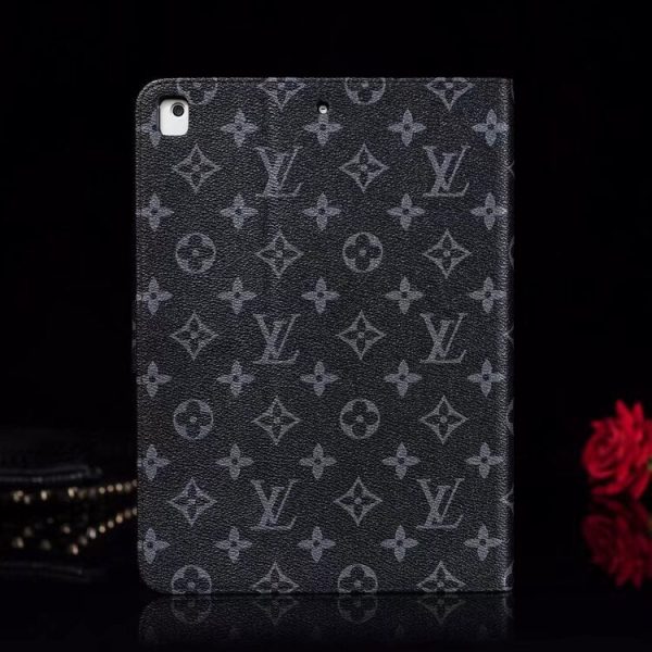 Elegant Monogram Canvas Flip Cover Apple iPad Protective Leather Case - 图片 11