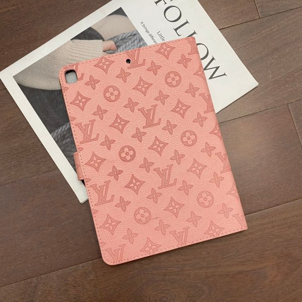 3D Embossed Canvas Monogram Holster Apple iPad Flip Cover With Stand Function - 图片 13