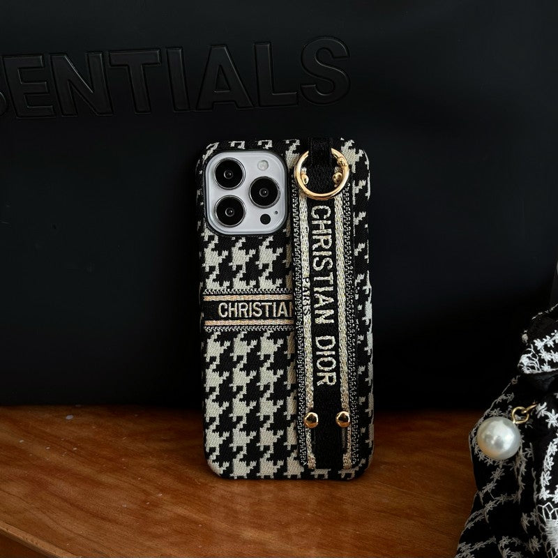 CD Houndstooth Wristband iPhone Case - 图片 6