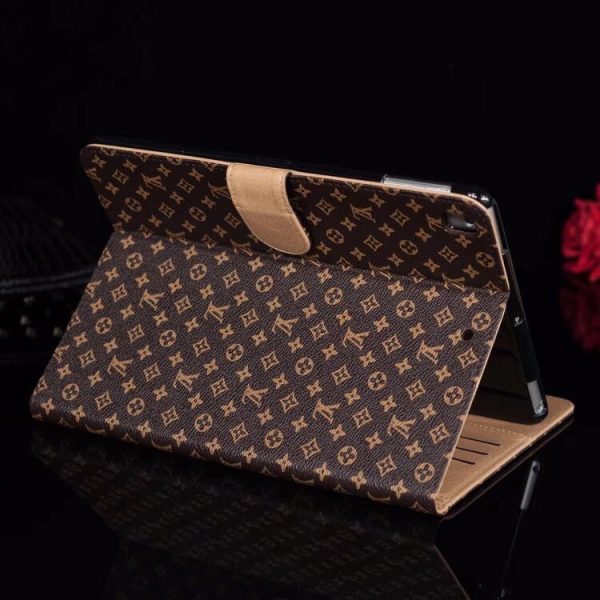 Elegant Monogram Canvas Flip Cover Apple iPad Protective Leather Case - 图片 12
