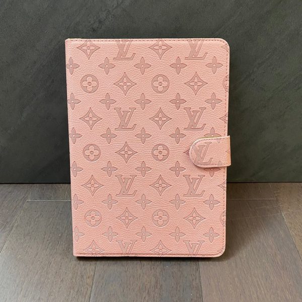 3D Embossed Canvas Monogram Holster Apple iPad Flip Cover With Stand Function - 图片 15