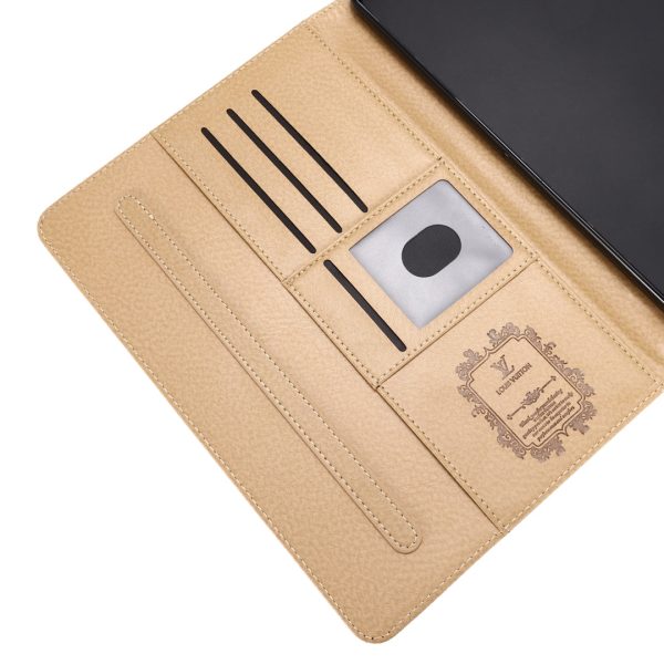 3D Embossed Canvas Monogram Holster Apple iPad Flip Cover With Stand Function - 图片 17