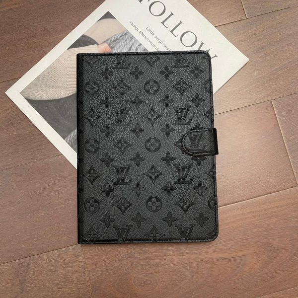 3D Embossed Canvas Monogram Holster Apple iPad Flip Cover With Stand Function - 图片 19