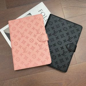 3D Embossed Canvas Monogram Holster Apple iPad Flip Cover With Stand Function