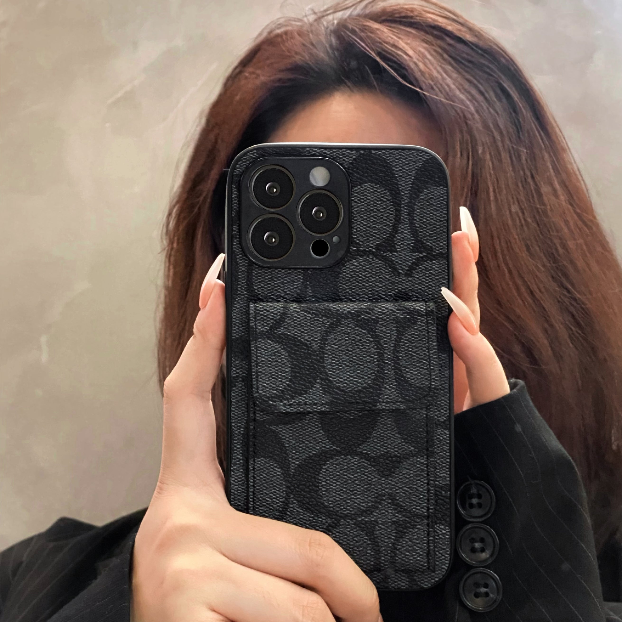 Coach iPhone Case With  Wallet Black-HP240513 - 图片 2