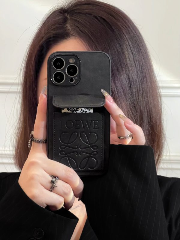 LOEWE iPhone Case With Card Holder Black-LZP241448 - 图片 2