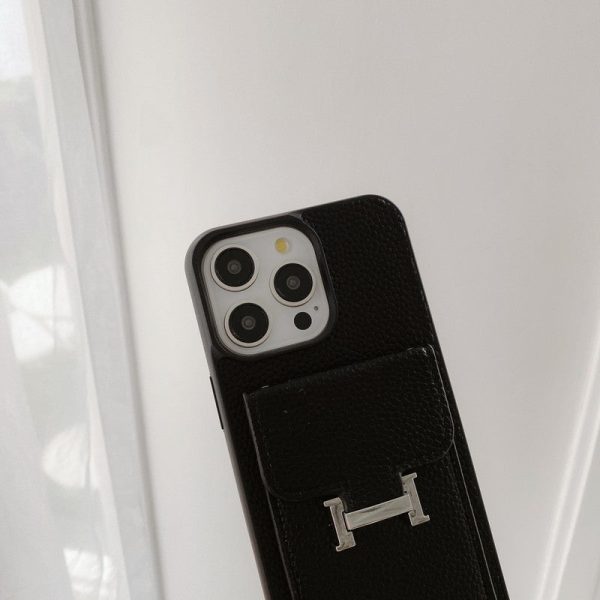 H Card Bag Leather Crossbody iPhone Case - 图片 11