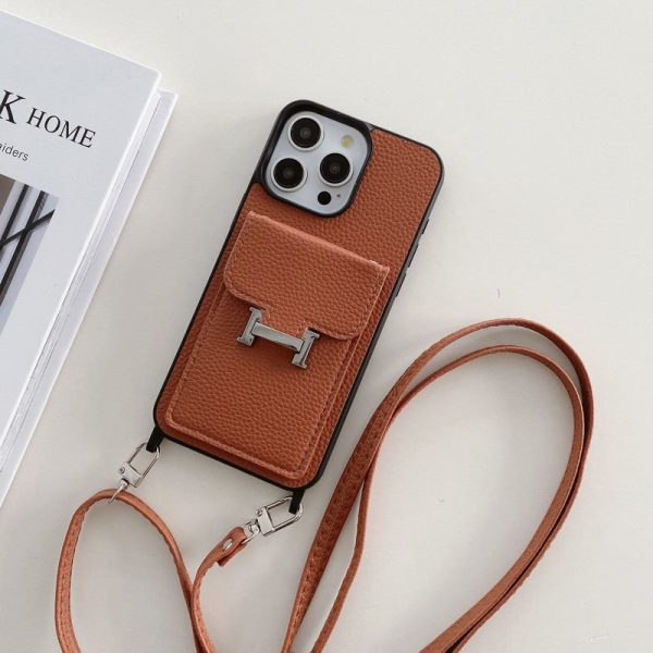 H Card Bag Leather Crossbody iPhone Case - 图片 6