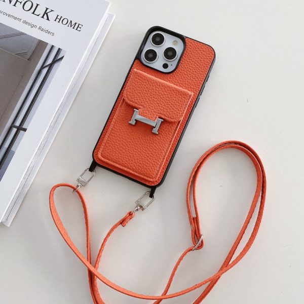 H Card Bag Leather Crossbody iPhone Case - 图片 13