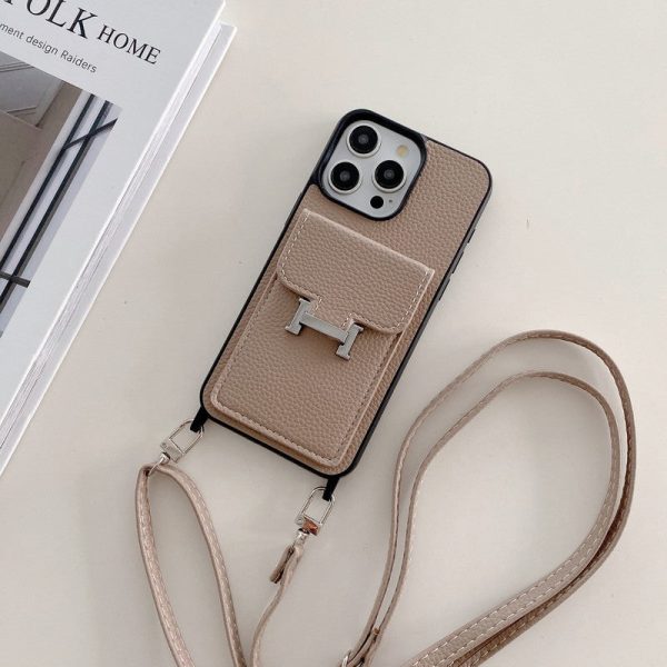 H Card Bag Leather Crossbody iPhone Case - 图片 16
