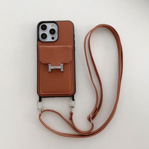 H Card Bag Leather Crossbody iPhone Case