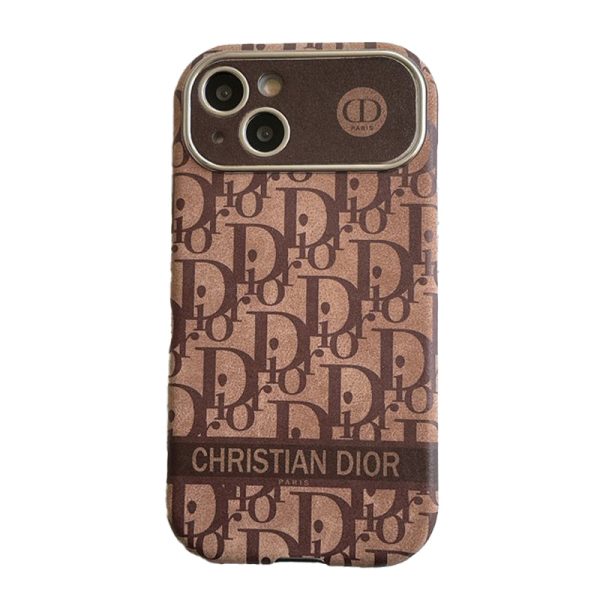 CD White & Brown Color Leather iPhone Case - 图片 25