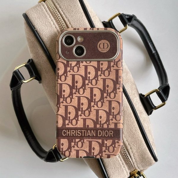 CD White & Brown Color Leather iPhone Case - 图片 20