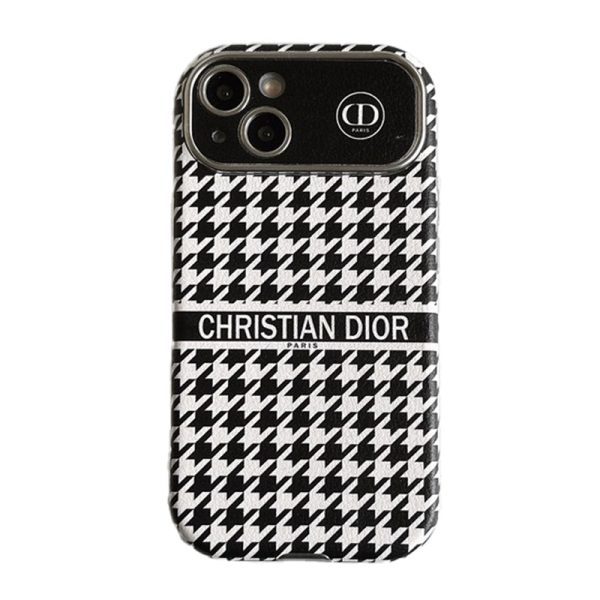 CD White & Brown Color Leather iPhone Case - 图片 26