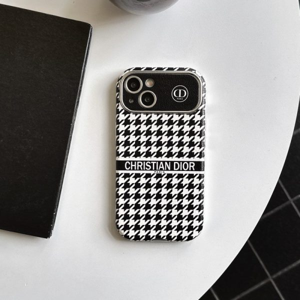 CD White & Brown Color Leather iPhone Case - 图片 22