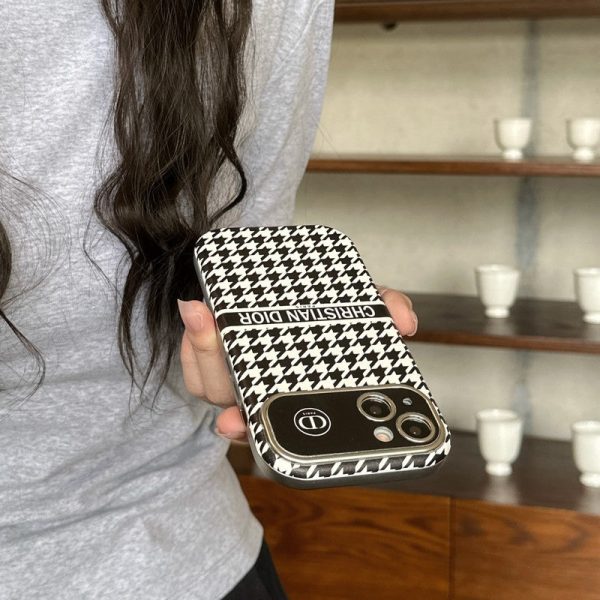 CD White & Brown Color Leather iPhone Case - 图片 11