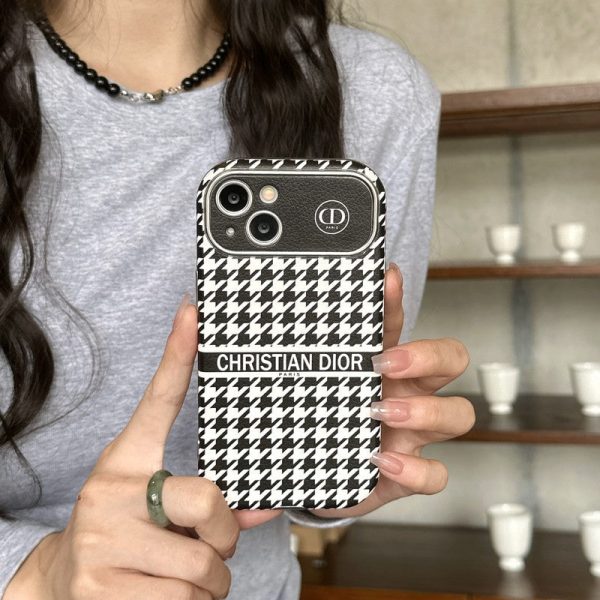 CD White & Brown Color Leather iPhone Case - 图片 14