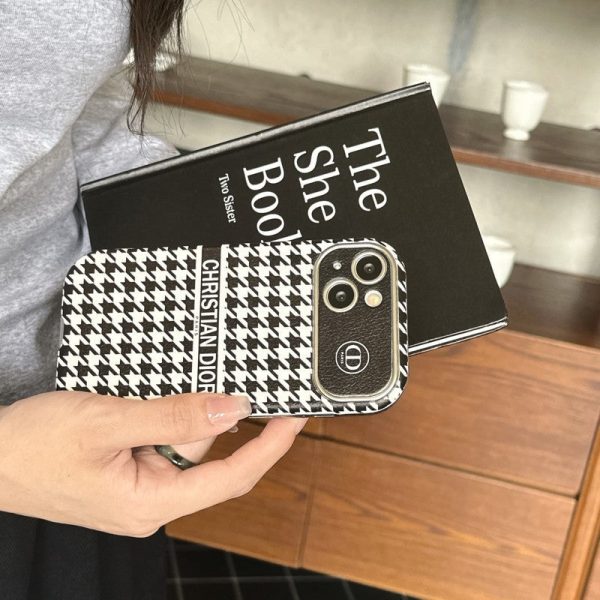 CD White & Brown Color Leather iPhone Case - 图片 13