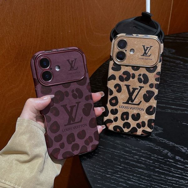 Lou Brown & Purple Color Leather iPhone Case - 图片 13