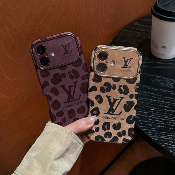 Lou Brown & Purple Color Leather iPhone Case - 图片 11