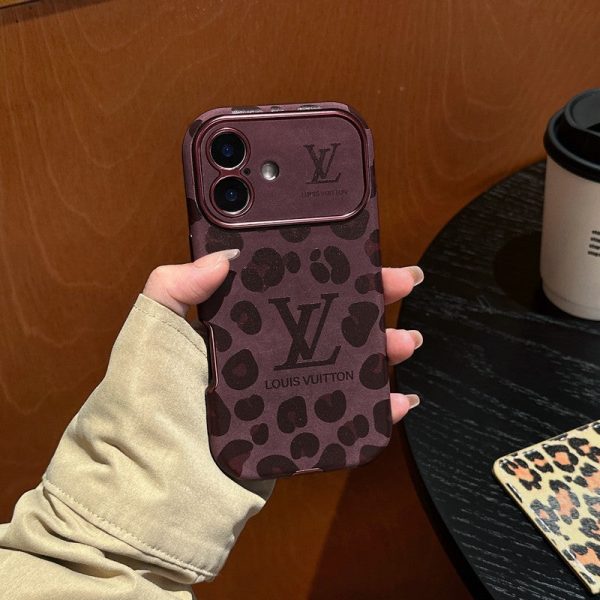 Lou Brown & Purple Color Leather iPhone Case - 图片 3
