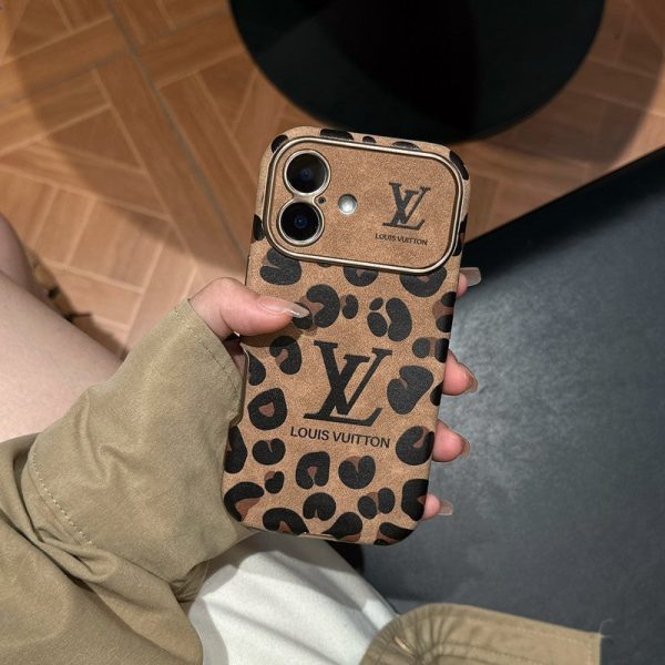 Lou Brown & Purple Color Leather iPhone Case - 图片 2