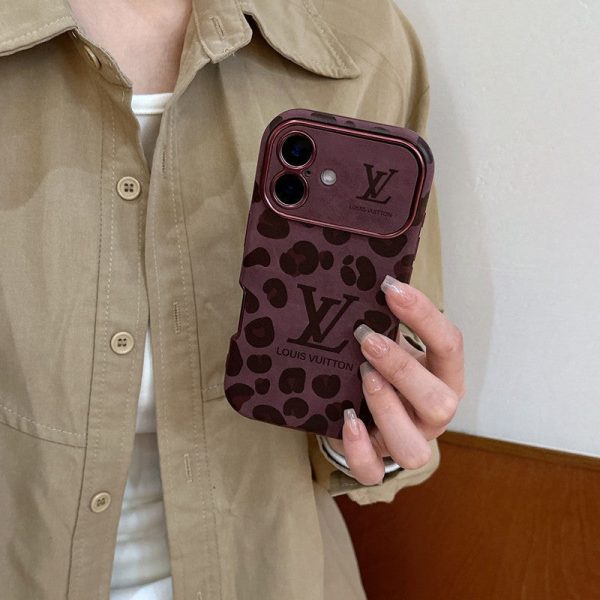 Lou Brown & Purple Color Leather iPhone Case - 图片 6