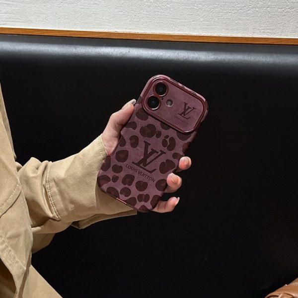 Lou Brown & Purple Color Leather iPhone Case - 图片 5