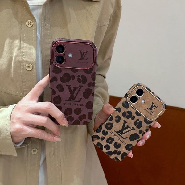 Lou Brown & Purple Color Leather iPhone Case - 图片 4