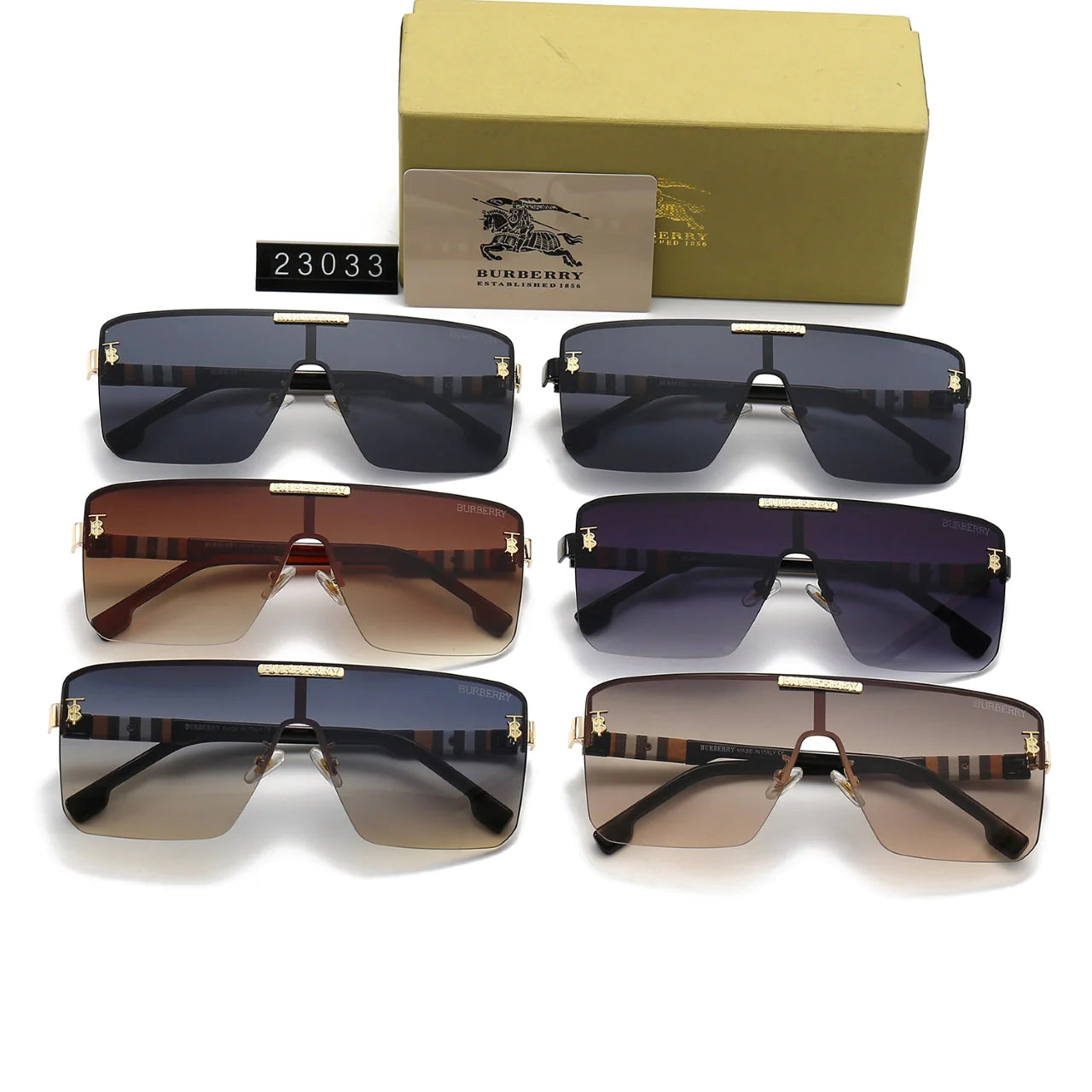 One-Piece Checkered HD Sunglasses 23033 - 图片 15