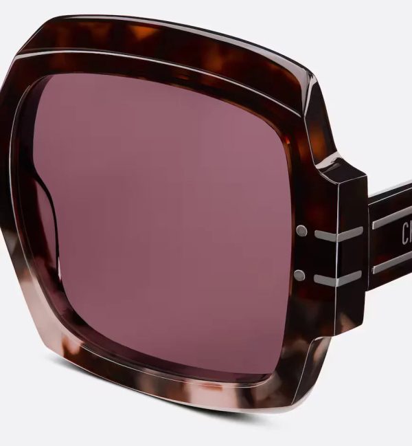Brown-to-Pink Gradient Tortoiseshell-Effect Square Sunglasses DSGTS1U - 图片 4