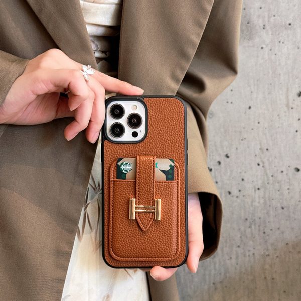 H Card Holder Leather iPhone Case - 图片 11