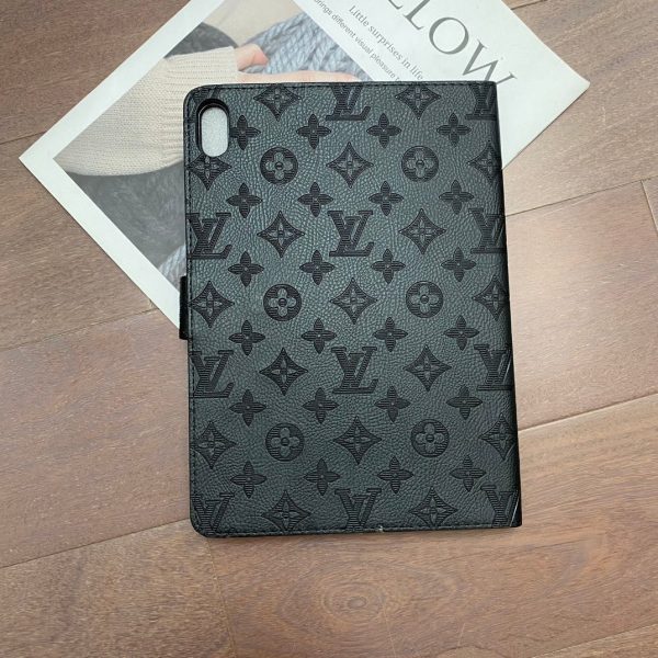 3D Embossed Canvas Monogram Holster Apple iPad Flip Cover With Stand Function - 图片 2